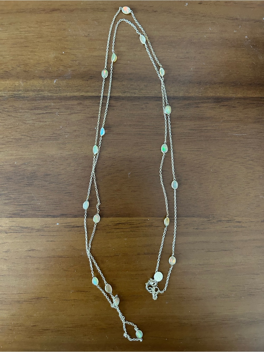 Gold Vermeil 925 Sterling Silver Ethiopian Opal Bezel Chain
